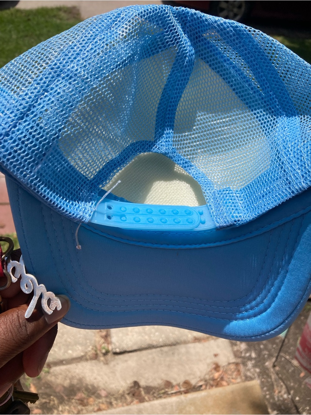 Blue & White Trucker Hat - "God Is In Control" - Picture 3 of 3
